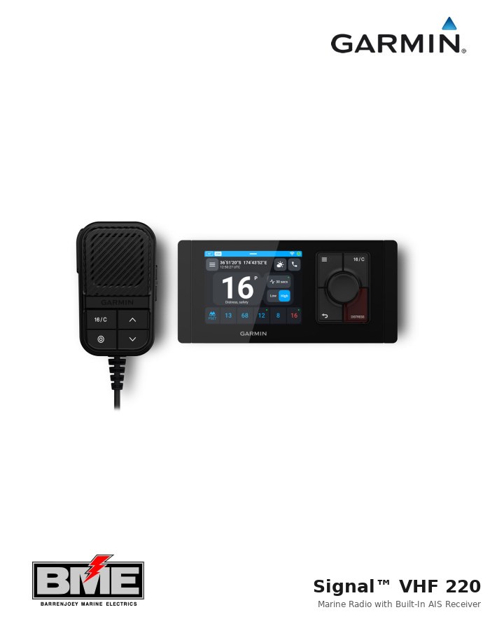 Garmin Signal VHF 220 Marine Radio with Built-In AIS Receiver