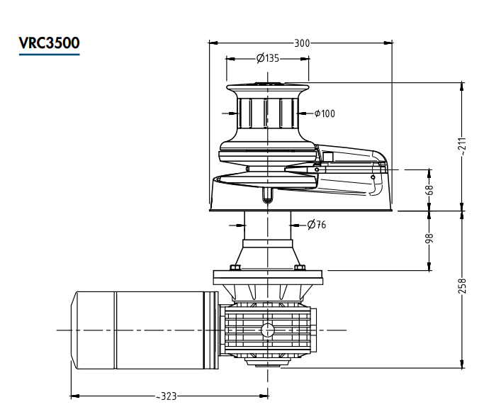 Muir Storm VR/C3500 1500W Anchor Winch